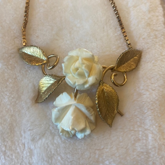 Krementz Jewelry Vintage Krementz Gold Filled Celluloid Floral